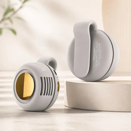 Portable Silent Mini Bladeless Electric Fan,Adjustable 3-speed Suspended Waist Fans,Phone Cooling Fan,Personal Fan,Rotating BodyFan Suitable for Outdoor Travel,fathersdaygift,rechargeable personal fan,handheld turbo fan,Perfect Gift - Color: White