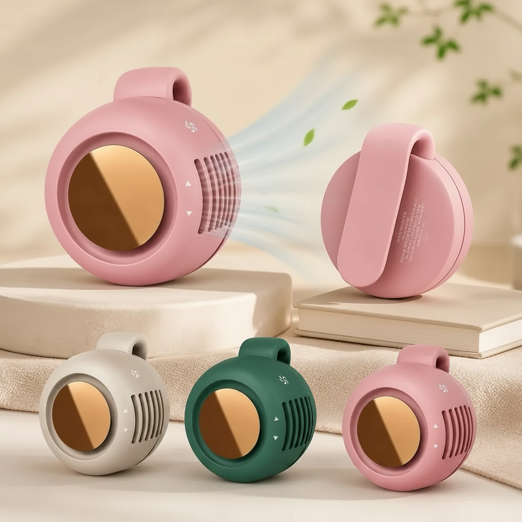Portable Silent Mini Bladeless Electric Fan,Adjustable 3-speed Suspended Waist Fans,Phone Cooling Fan,Personal Fan,Rotating BodyFan Suitable for Outdoor Travel,fathersdaygift,rechargeable personal fan,handheld turbo fan,Perfect Gift