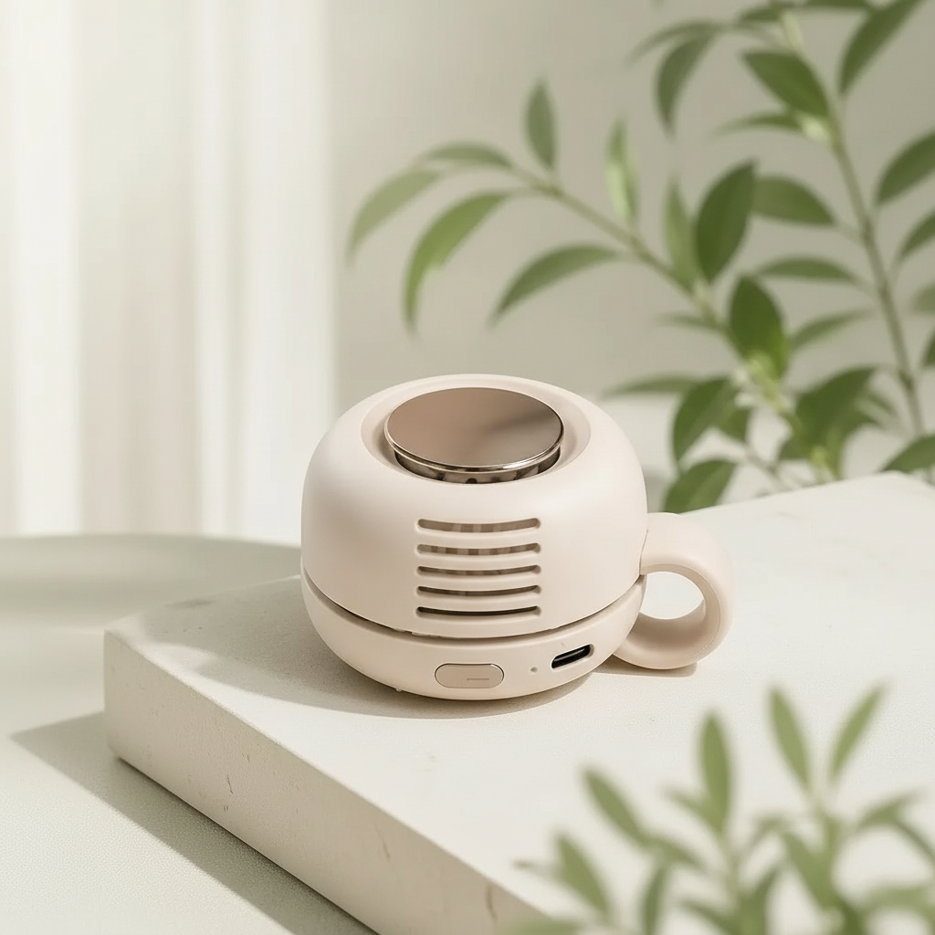 Portable Silent Mini Bladeless Electric Fan,Adjustable 3-speed Suspended Waist Fans,Phone Cooling Fan,Personal Fan,Rotating BodyFan Suitable for Outdoor Travel,fathersdaygift,rechargeable personal fan,handheld turbo fan,Perfect Gift