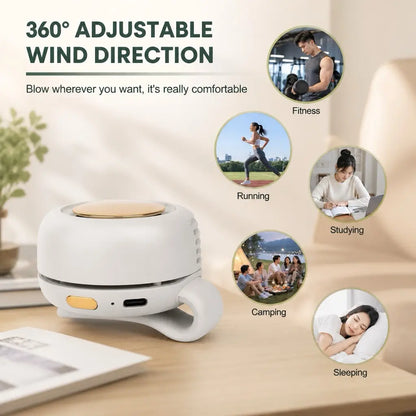 Portable Silent Mini Bladeless Electric Fan,Adjustable 3-speed Suspended Waist Fans,Phone Cooling Fan,Personal Fan,Rotating BodyFan Suitable for Outdoor Travel,fathersdaygift,rechargeable personal fan,handheld turbo fan,Perfect Gift