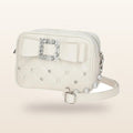 Y2K Pearl Bow Crossbody Bag beige