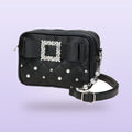 Y2K Pearl Bow Crossbody Bag zwart