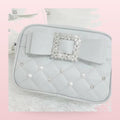 Y2K Pearl Bow Crossbody Bag blauw